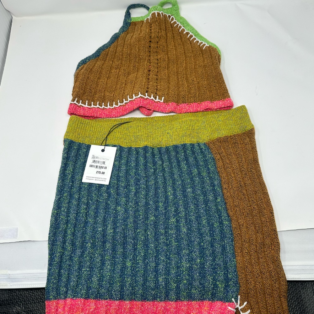 YanYan Multicolor Knit Skirt Set